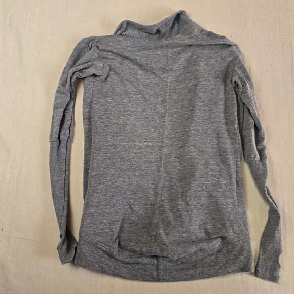 Athleta Women’s Heathered Gray Open Front Cardigan XS | Thumb Hole Sleeves Light - Picture 2 of 15